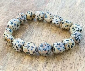 Dalmatian Jasper Tumbled Stone Bracel Reiki Yoga Gift Crystal Natural Gemstone - Picture 1 of 5