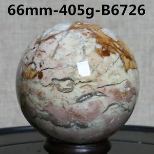 B6726-66mm-405g Amazing Natural Ocean Ibis Jasper Orbicular Sphere Reiki Crystal - Picture 1 of 12