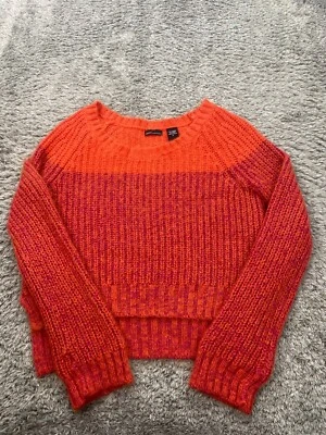 Suéter Moda International Mujer Pequeño Naranja Lana Mohair Mezcla 3D Cable Tejido Foto 1 de 4