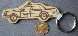 1980s Anderson Indiana Terry Richwine Madison County Sheriff car shape keychain- - Picture 1 of 1