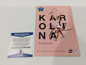 Karolina Pliskova Signed Autographed 5x7 W&S Tennis Card Beckett BAS COA b - Picture 1 of 3