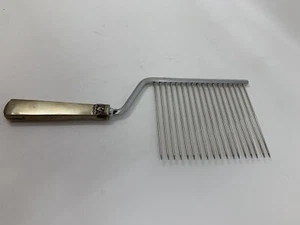 Vintage Cake Breaker Comb with Sterling Silver Handle British Hallmarks 10" Long - Picture 1 of 5