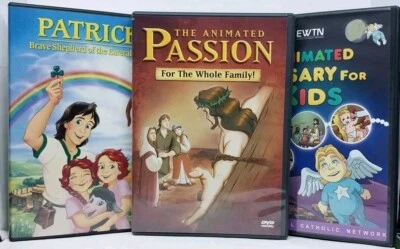 Lot of 3 Animated Christian Kids Movies Patrick, Passion, Rosary for Kids - Image 1 of 4