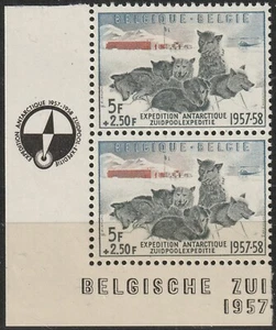 BELGIQUE 1031 ** MNH Expédition antarctique boussole dessin HERGE Tintin 1957 - Photo 1/1