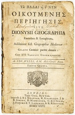 1726 Tes Nyn Oikoumenes Geographia Periegesis Dionysii Geography 16 Maps B395 - Image 1 of 4