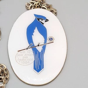 Lions Club District MD 16 New Jersey San Francisco 1984 Blue Jay Bird Halskette - Bild 1 von 7