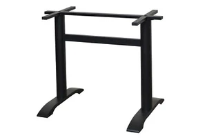 black premium cast iron twin pedestal twinbase table base dining restaurant - Picture 1 of 8