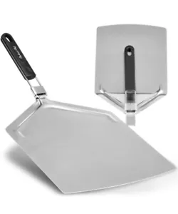 Buccia Pizza Alluminio 12 Pollici x 14 Pollici con Manico Legno Pieghevole a 360° Pizza - Foto 1 di 7