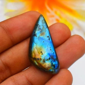 Fancy Shape Multi Flash Natural Labradorite Loose Gemstone Cabochon 35 Carat - Picture 1 of 3