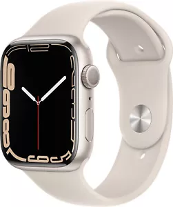 Apple Watch Gen 7 Series 7 Cell 45mm Starlight Aluminium - Bracelet Sport Starlight - Photo 1 sur 2