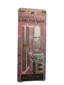 L'oreal Voluminous Lash Paradise Mascara #200 BLACKEST BLACK w/ESSIE Nail Polish - Picture 1 of 2