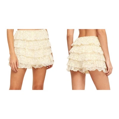 Mujer Calzoncillos Navidad Caliente Pantalones Cortos con Volantes Vacaciones Encaje Floral Citas Foto 1 de 4