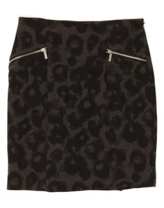 MICHAEL KORS Womens Straight Skirt US 8 Medium W32 Black Animal Print DK45 - Picture 1 of 4