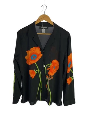 Camisa manga larga SAG HARBOR, talla 16, poliéster, negra, estampado floral Foto 1 de 4