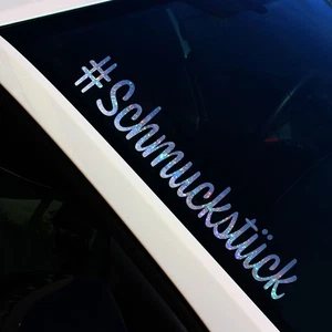 Frontscheibenaufkleber Schmuckstück Flakes Silber Hologramm Sticker Tuning FS112 - Picture 1 of 7