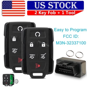 2 For 2015-2020 Chevy Tahoe Suburban GMC Yukon 6B Remote Key Fob + Program Tool - Picture 1 of 9
