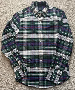 Camicia uomo J Crew verde check slim Oxford con bottoni taglia S - Foto 1 di 5