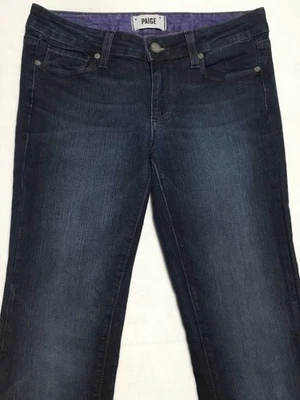 Paige Laguna Bootcut Jeans Women’s 28 Blue Dark Wash Low Rise Denim Long - Image 1 of 4