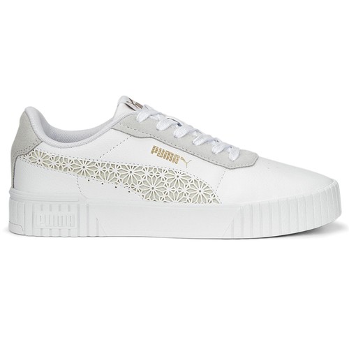 Scarpe casual sneakers PUMA Carina 2.0 taglio laser stringate donna bianche 38938901
