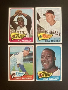 1965 Topps Baseball (4) McBean Rigney McDaniel Grant Clean Nice Centering EX-NM - Picture 1 of 2