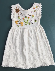 2-3T Arte FolckLorico Milenario Hand Woven Dress w/ Embroidered Country Scene - Picture 1 of 12