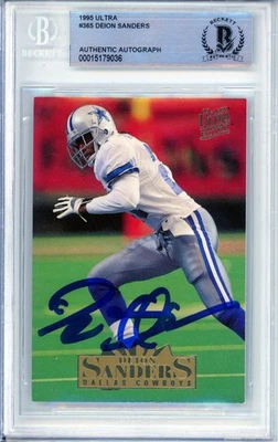 Fleer Ultra Extra 1995 #365 Deion Sanders Atlanta Falcons BGS autógrafo 10 Foto 1 de 2