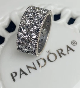 Authentic Pandora Shimmering Leaves Ring #190965CZ - Picture 1 of 7
