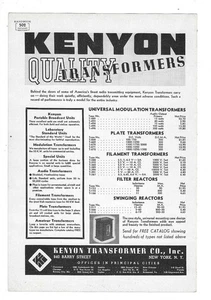 Kenyon Quality Transformers Transmitting Equipment 1941 Vintage Print Ad - Picture 1 of 1