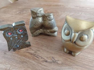 Chouettes, hiboux en laiton - Photo 1/4