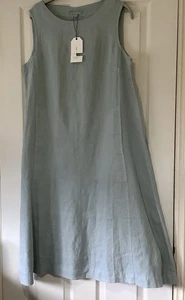New With Tags. Cresting Waves Seasalt 100% Linen Long Sleeveless Dress. Size 14. - Picture 1 of 6