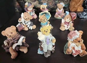 Lot of 9 Resin Bear Figurines - 4" Tall x 3" Wide - Picture 1 of 10