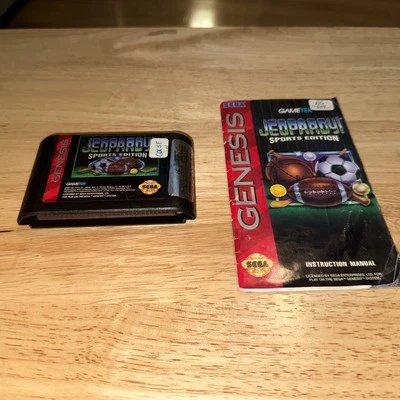 Jeopardy Sports Edition (Sega Genesis, 1994) Booklet And Working Game Free Shipp - Image 1 of 4