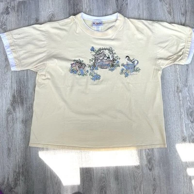 Vintage 90s Tshirt Morning Sun Kitten Bunny Grandma core Size XL Made In USA  - Image 1 of 4