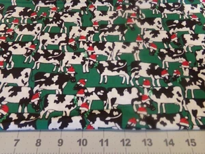 34" X 42" CHRISTMAS COWS WITH RED BOWS COTTON by FABRIC TRADITION #5861 - Picture 1 of 2