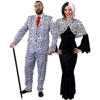 COPPIE DALMATA HALLOWEEN VESTITO FANTASIA COSTUMI TV FILM PERSONAGGIO FILM - Immagine 1 di 4