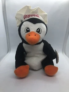 Peluche Vintage da Collezione Coca Cola Pinguino In Cappello Chef #0127 Bean Bag 1997 - Foto 1 di 9