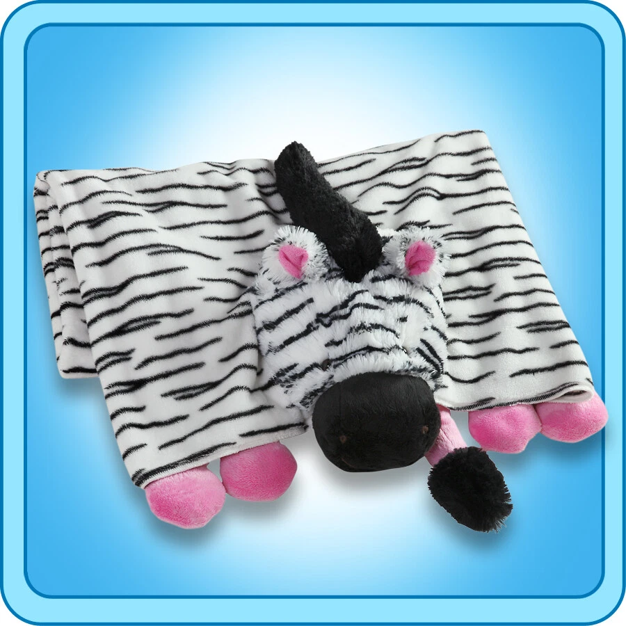 Autêntico Travesseiro Pet Zippity Zebra Rosa/Branco Cobertor Brinquedo de Pelúcia Presente - Imagem 1 de 1