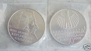 manueduc  ALEMANIA 10 EUROS 2009 F  PLATA 400 AÑOS DE PLATA 925 mm. KEPLER - Imagen 1 de 1