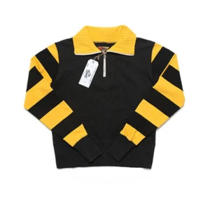 BOB DONG Men's Striped Sweatshirts Moto Biker Style Pullover Half Zip Hoodies - Picture 1 of 27