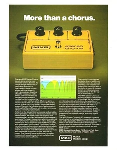 De colección Años 80 MXR STEREO CHORUS MAGAZINE PAGE Pedal Efecto Guitarra Pinup Anuncio - Imagen 1 de 1