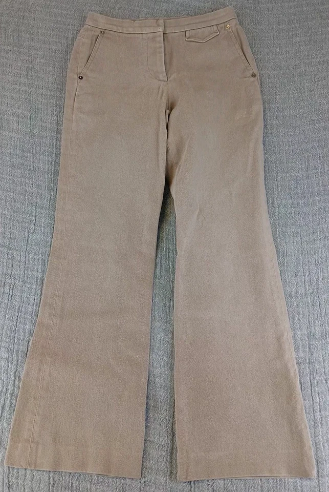 Pantalones de vestir para mujer Gunex talla 2 caqui claro liso hechos en Italia Foto 1 de 4