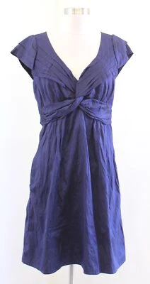 Calypso St Barth Navy Blue Textured Silk Dress Size 8 *FLAW SEAM REPAIR NEEDED - Image 1 of 4