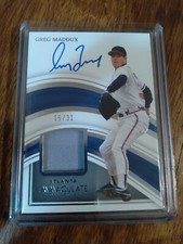 2023 Immaculate Baseball GREG MADDUX ON CARD Auto Game Used 16/31 Braves MLB HOF