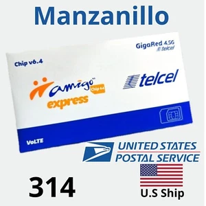 SIM CARD TELCEL MANZANILLO Colima MEXICO LADA 314 UNLIMITED CALLS,SMS.TRUE. - Zdjęcie 1 z 7