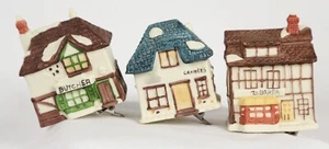 [Set of 3] Village Clip-On Light Covers Dept 56 Butcher / Candle / Baker #65218 - Picture 1 of 5