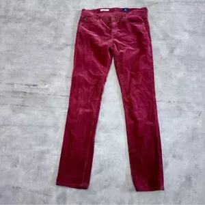 Pantalones rectos ajustados Adriano Goldschmied color vino pana The Stevie talla 28R - Imagen 1 de 11