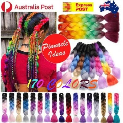 60cm Jumbo Braiding Hair Braid Fiber Extension Kanekalon Synthetic Fiber Crochet - image 1 of 4
