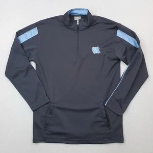 Carolina Tar Heels Sweater Mens Medium Gray Blue Quarter Zip Pullover College - Picture 1 of 14