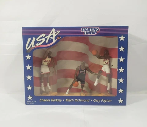 1996 Starting Lineup USA Set Of Three Charles Barkley Mitch Richmond Gary Payton Cover