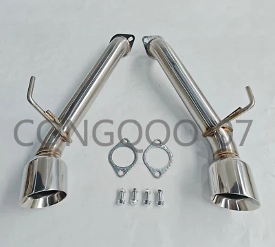 Q50 Muffler Delete Exhaust For 14-Up Infiniti Axle Back Double Wall Dual Tips - Image 1 of 4